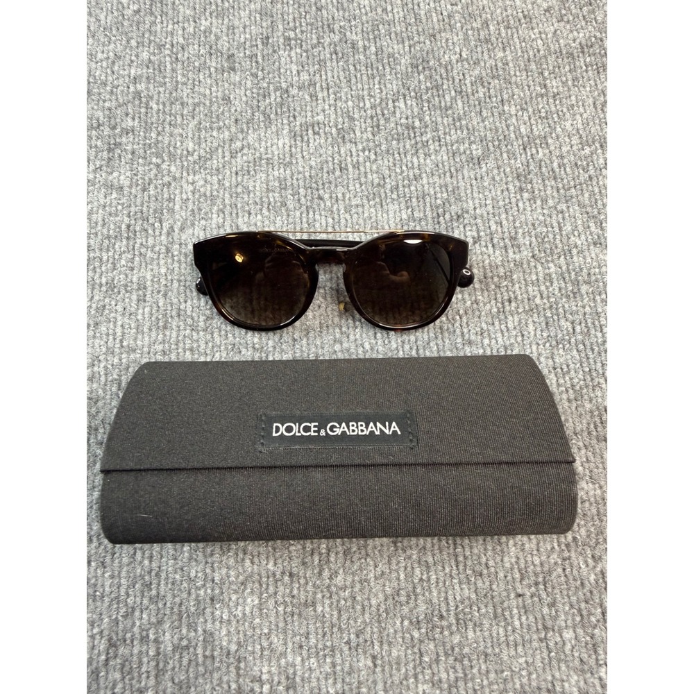 Dolce & Gabbana DG 4274F‎ Tortoise Sunglasses Gold Brow Bar 50mm Brown Gradient
